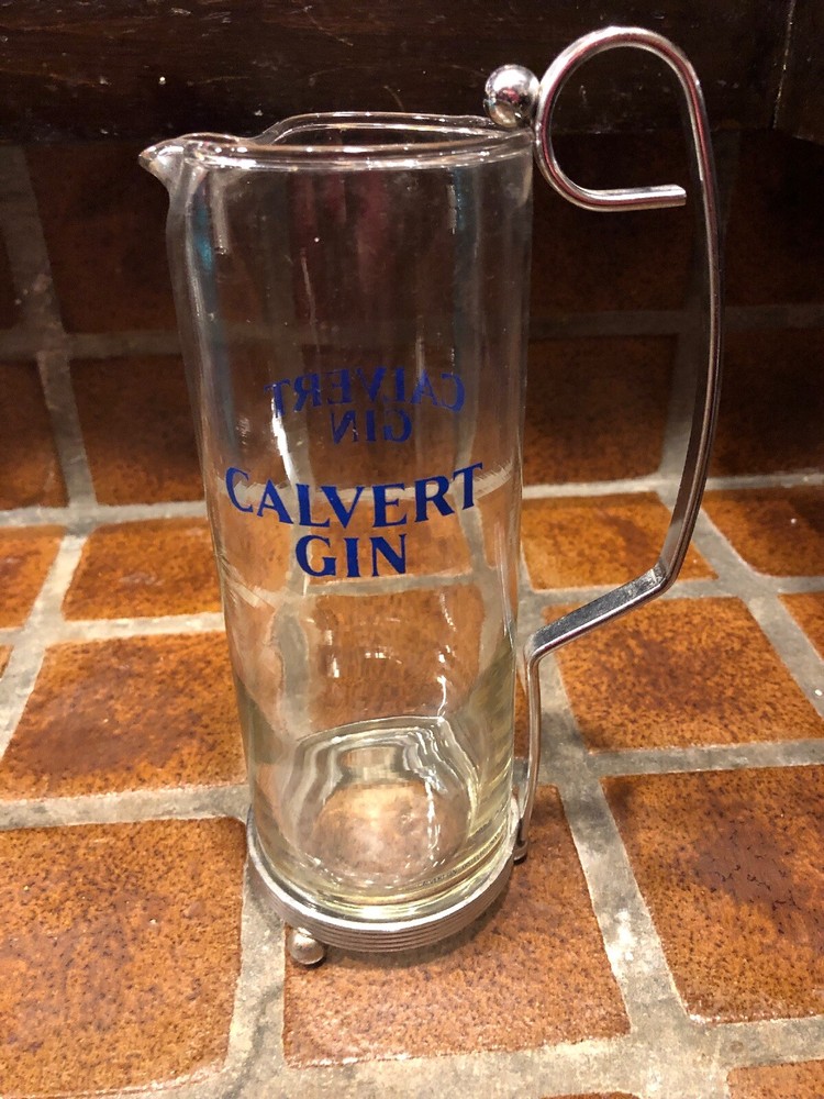 VINTAGE CALVERT GIN GLASS PITCHER