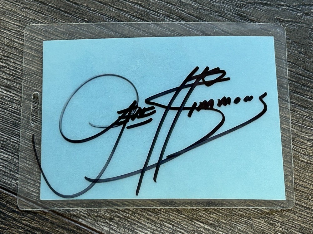 KISS Laminate Pass GENE SIMMONS Signed Autograph XXX Movie Party Vintage Kiss