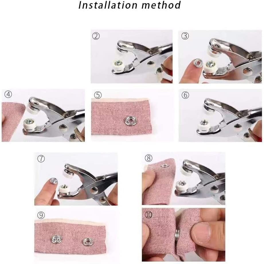 METAL SNAP BUTTON WITH PILERS 25 BUTTON SET