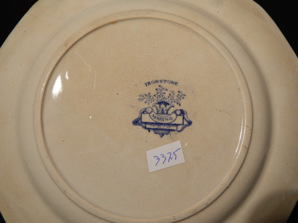 Antique Georgian Ironstone Transferware Plate, E. & G. PHILLIPS Marine Pattern