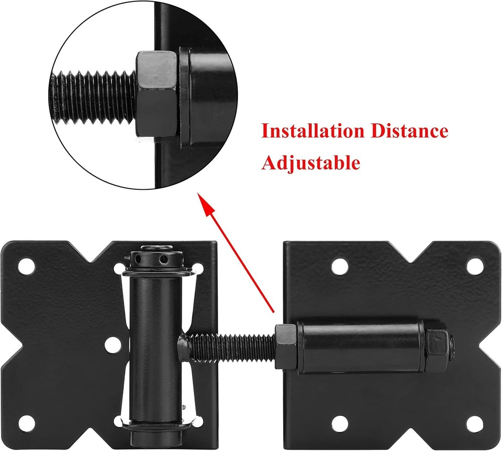 Self Closing Gate Hinges Adjustable Heavy Duty Hardware 90 Degree