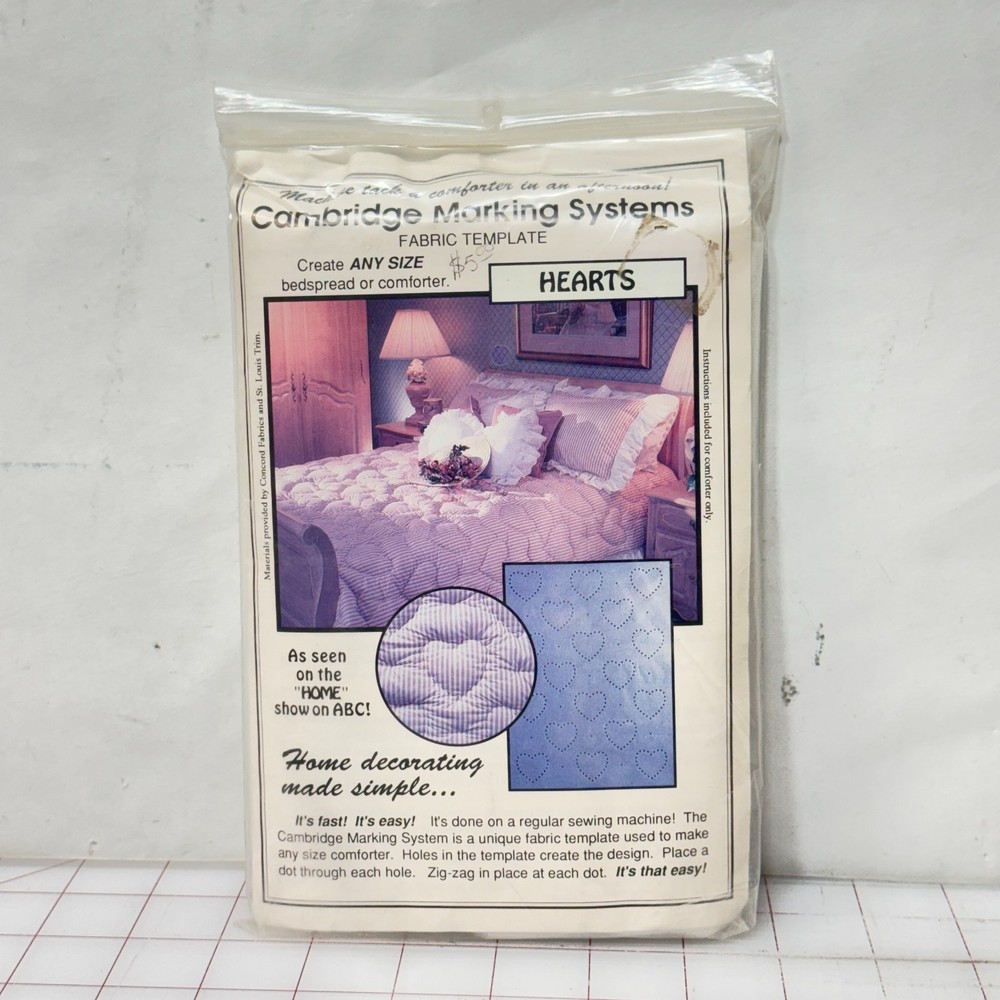 Cambridge Marking Systems - Fabric Template (Hearts) - New