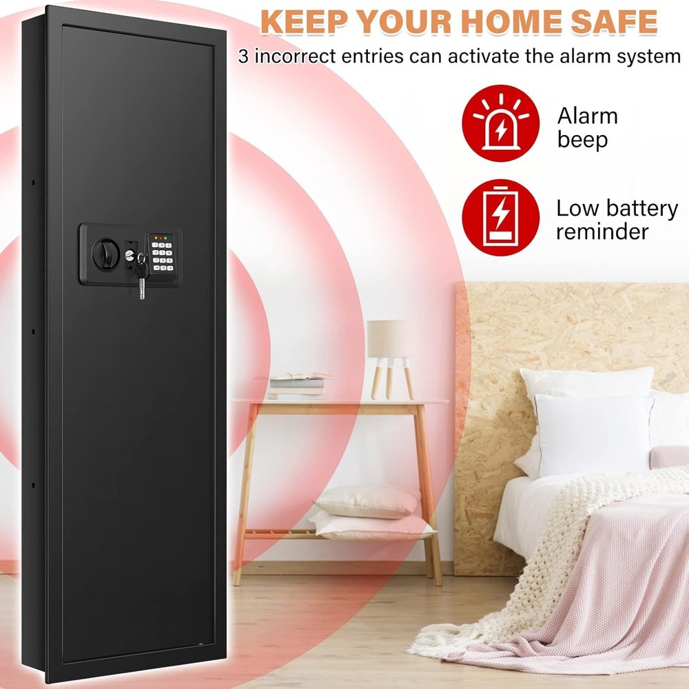 43.3" Tall Fireproof s Between the Studs 16" Centers, Electronic Hidden Safe ...
