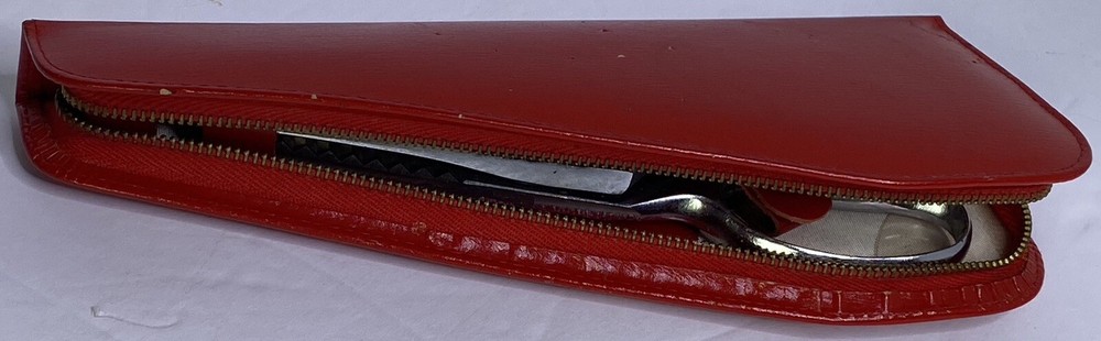 Scissors Griffon Austria Pinking Sheers Red Leather Case