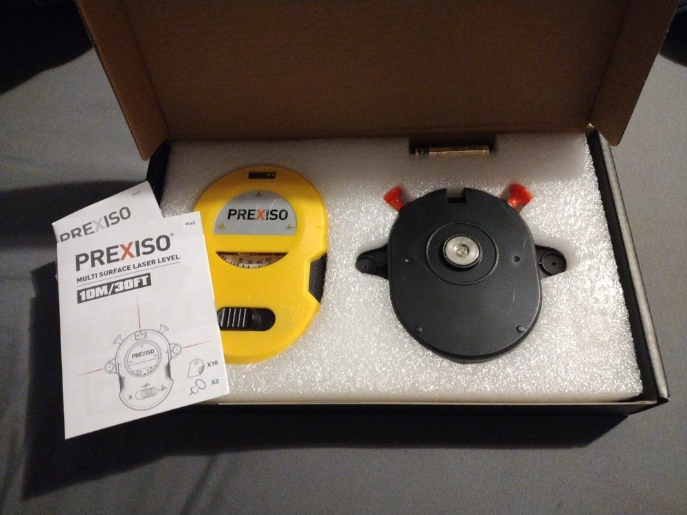 PREXISO Multi Surface Laser Level - LED Light - 30Ft Horizontal & Vertical