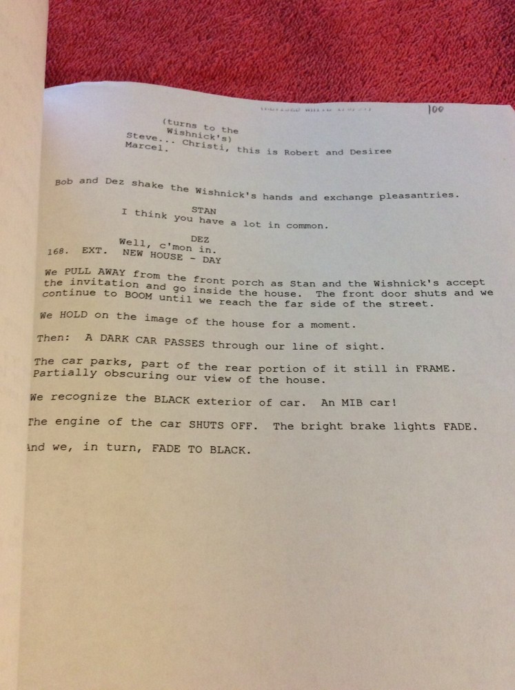ORIGINAL SCRIPT ENCOUNTER MEN IN BLACK MIB