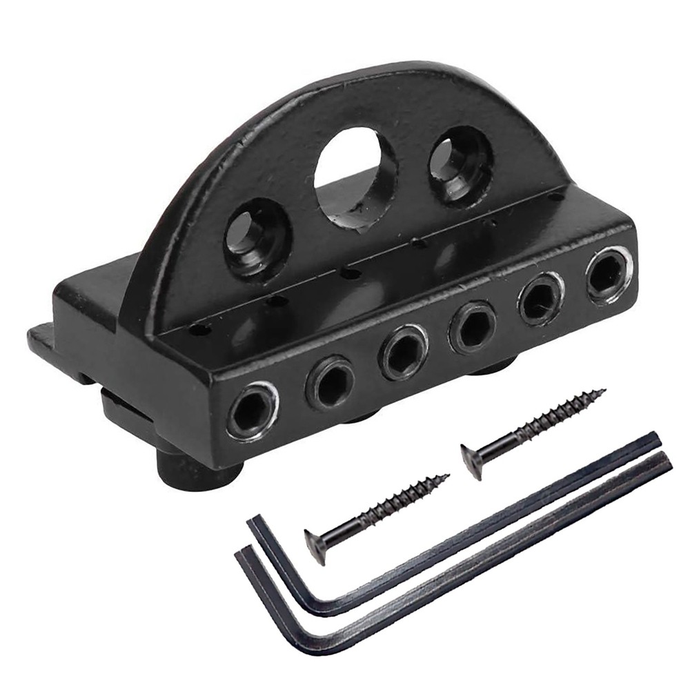 Black Zinc Alloy Locking Nut Replacement for Headless 6-String Guitar Models