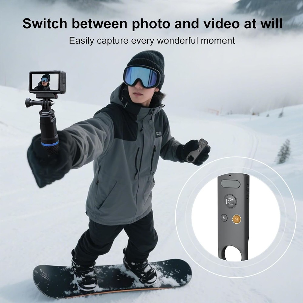 15m (49ft) Wireless Bluetooth Remote Control for DJI Action 4/5 Pro/Osmo 360