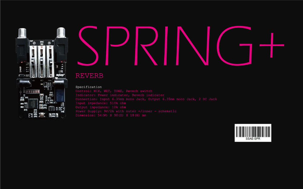 Guitar Pedal Effects Reverb Module GuitarEFX Spring Type Simulation