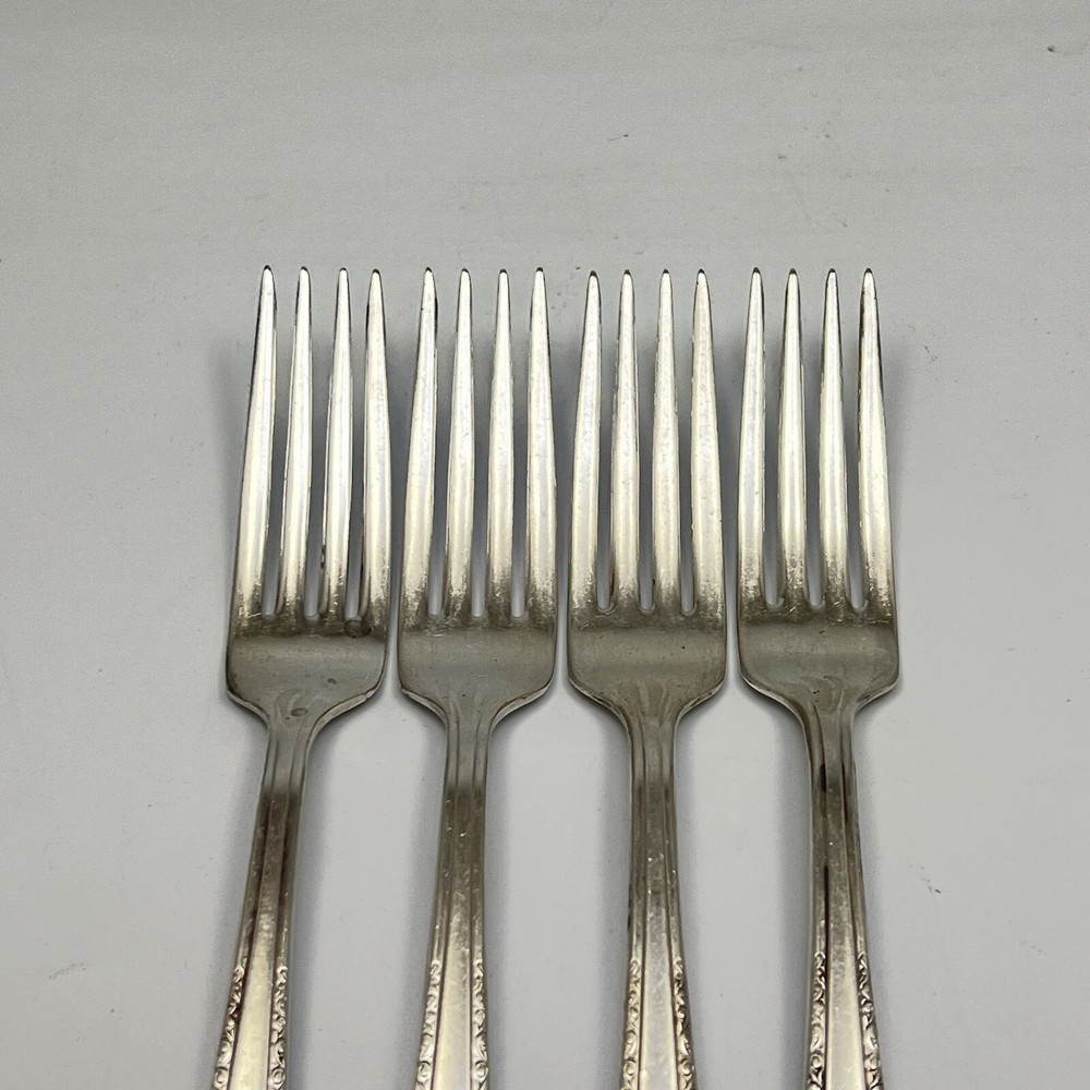 Harmony House Silverplate Serenade Dinner Fork Flatware Silverware 4Pc Set