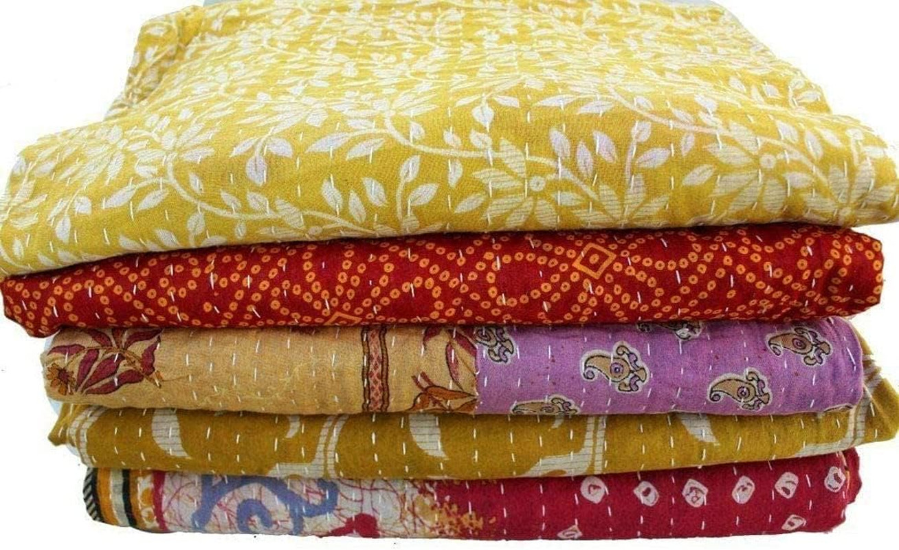 Royal Craft Wholesale Lot of Indian Vintage Kantha Quilt Handmade Throw Reversib
