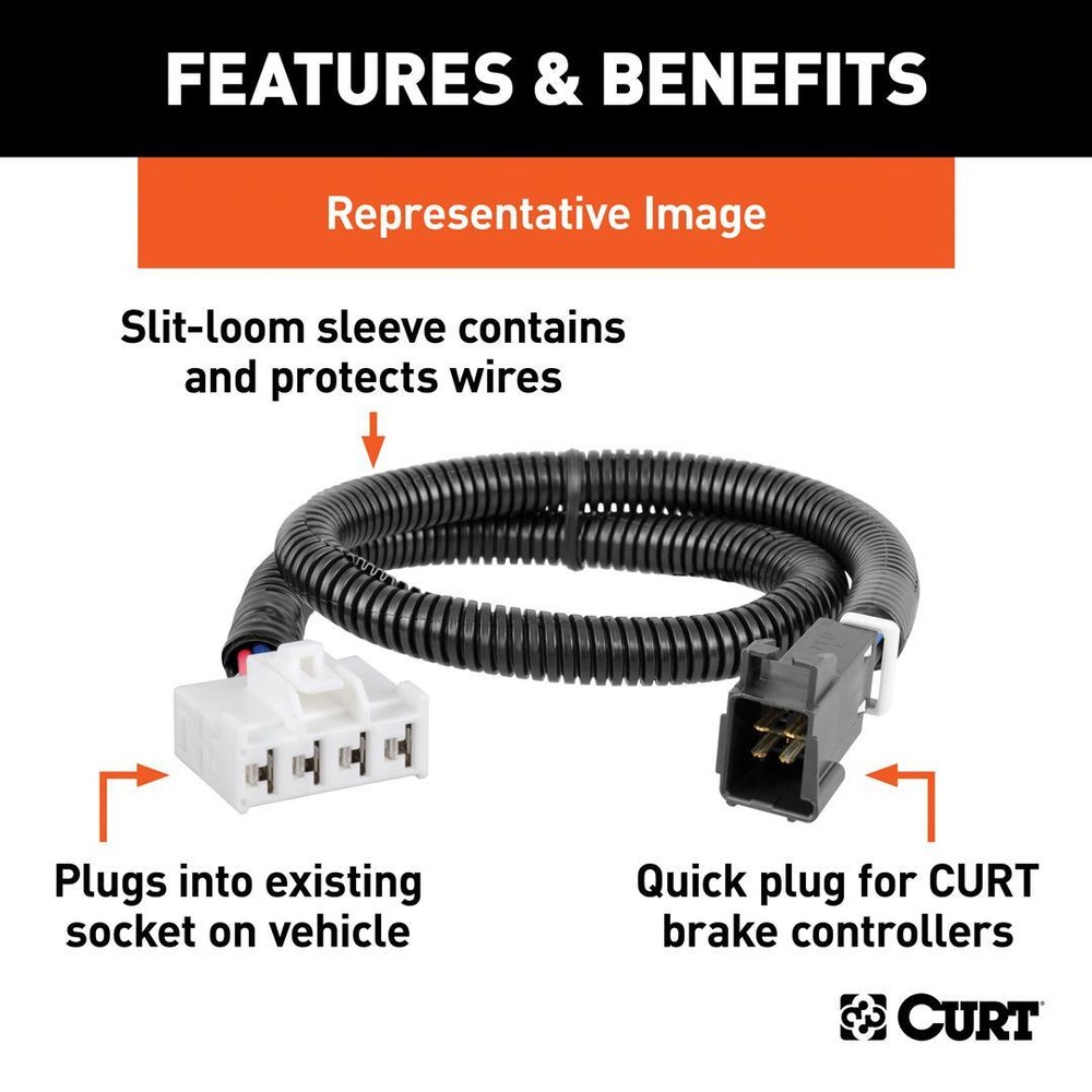 CURT 51525 Quick Plug Brake Controller Wiring Harness, Compatible with Select Ch