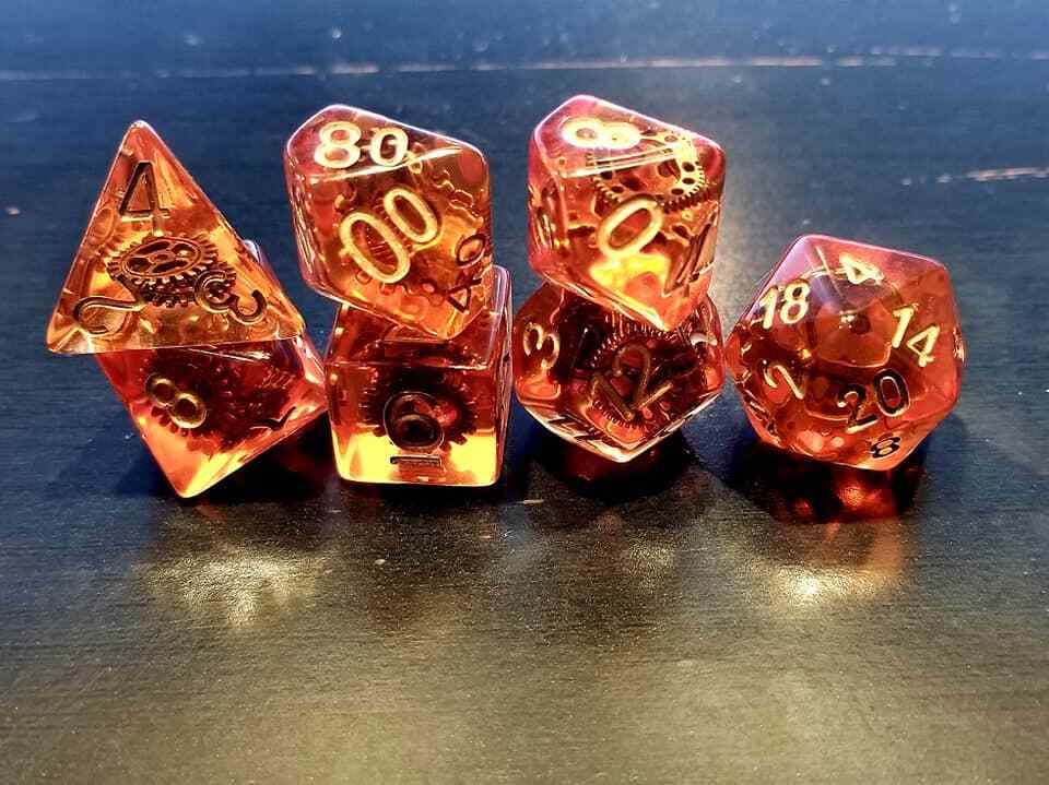 Gearforged Steampunk 7 Dice Set Polyhedral RPG DnD Dice
