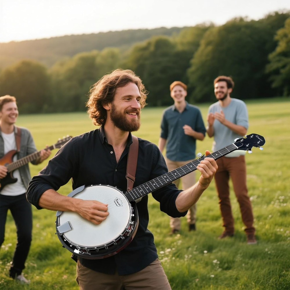 Full Size 5 String Banjo with Resonator & Accessories