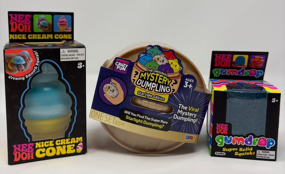 Needoh And Dumpling Bundle - Nice Cream Cone, Gumdrop, Golden Glitter Dumpling