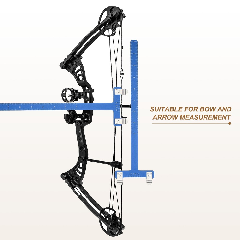 Archery Bow Square, T-Shape Ruler Turning Bow String Measurement Tool Blue