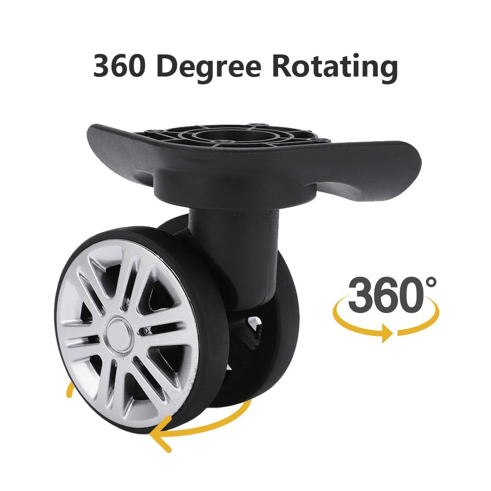 Swivel Luggage Wheels Replacement, 360 Trolley Suitcase Spinner Black