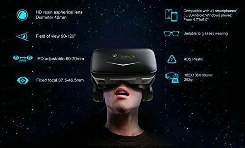 Pansonite Vr Headset with Remote Controller, 3d Glasses Virtual Reality Headset