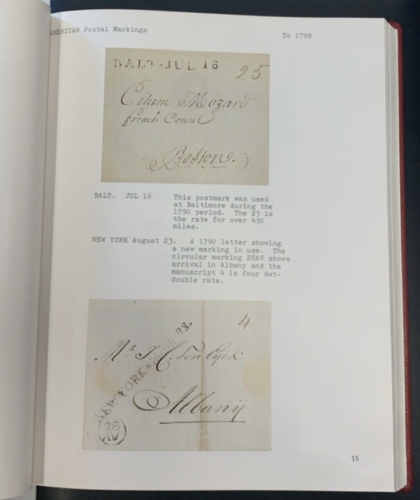 American Postal Markings From Colonial Times to the 1850s by Lounsbery