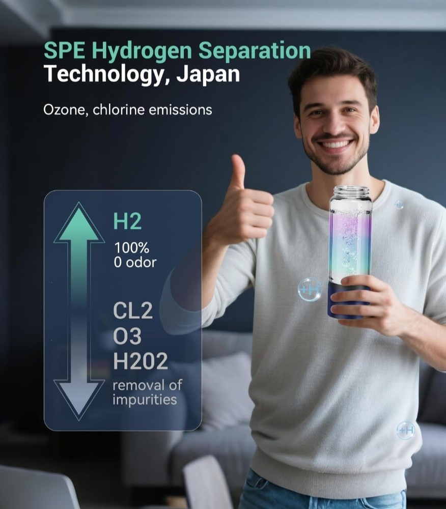 Hydrogen Water Bottle & Double Hydrogen Content, 24-Hour Hydrogen Lock,...