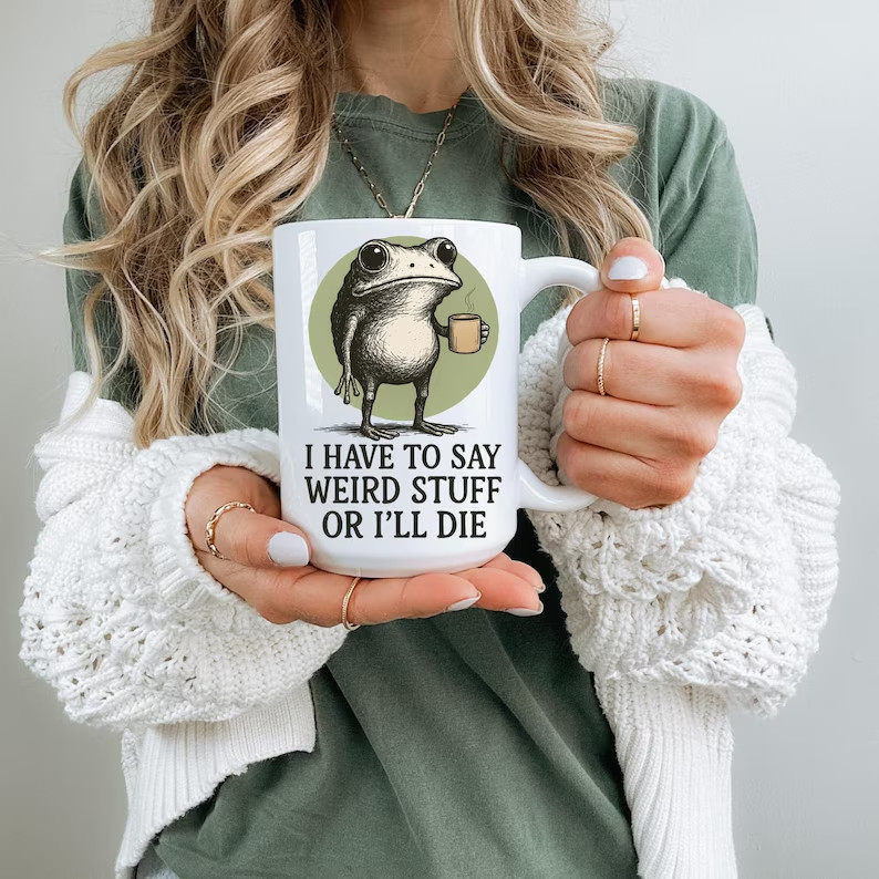 Funny Frog Mug Weird Stuff Coffee Cup Gift