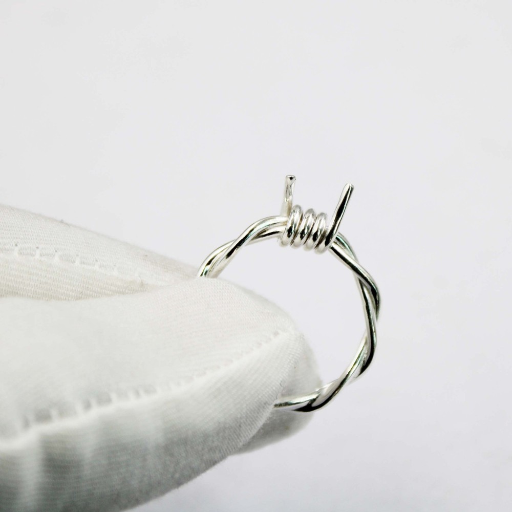 Handmade 925 Sterling Silver Twisted Wire Ring Minimalist Stackable Band Gift