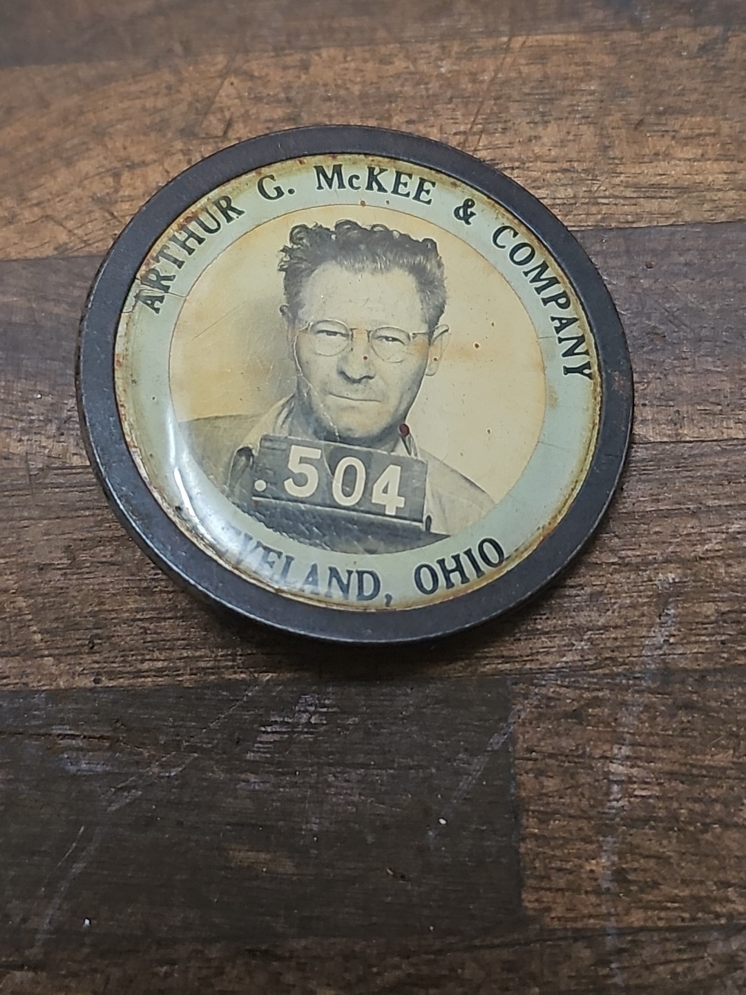 G29 - Vintage WWII Arthur G. Mckee Employee ID Badge - Walter White lookalike