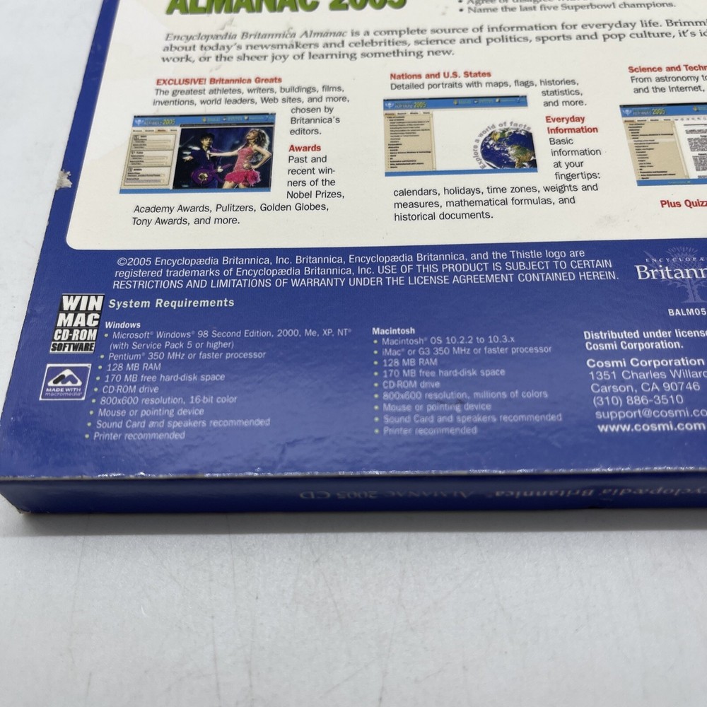 Britannica Almanac 2005 Win Mac (CD-Rom Software PC)