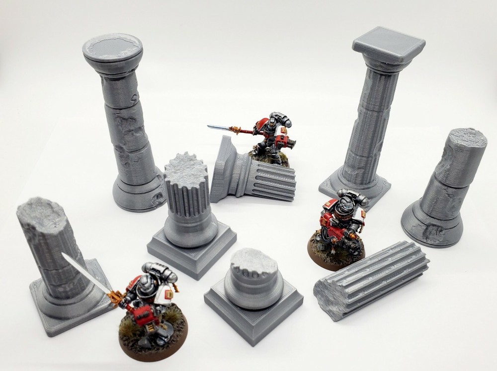 3d Printed Destroyed Columns/Pillars Terrain for Tabletop Gaming