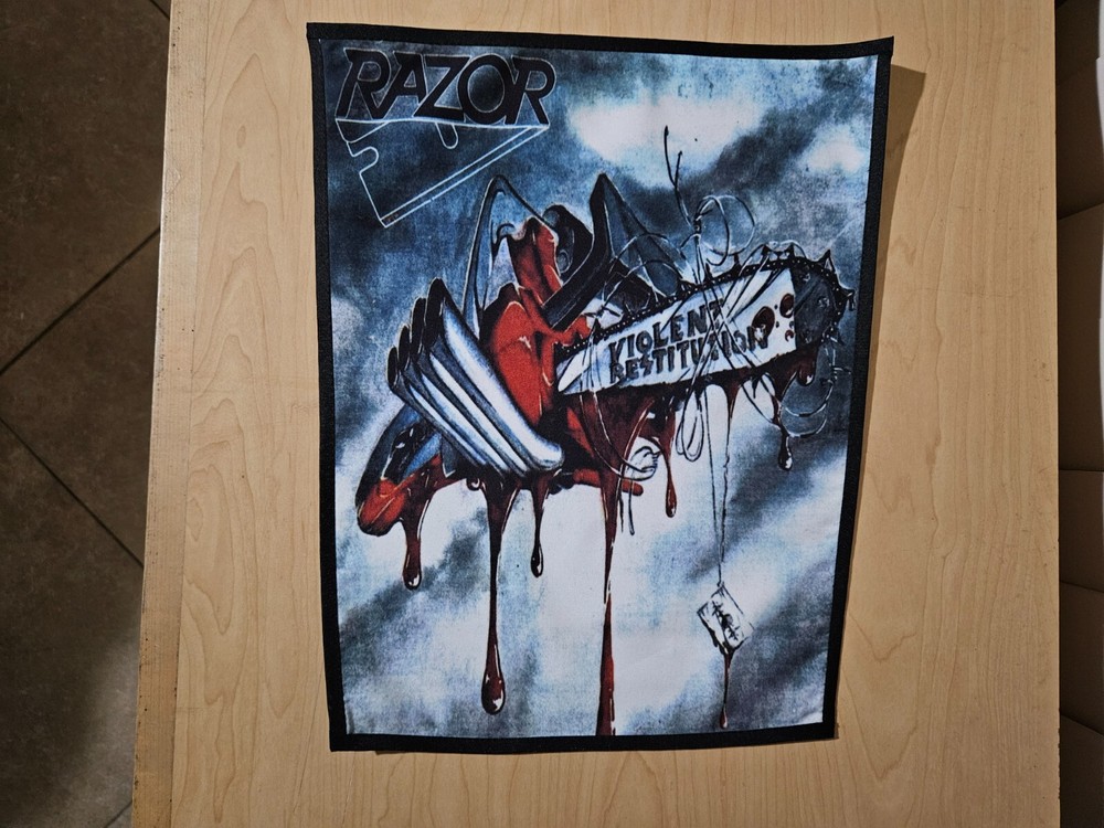 RAZOR, VIOLENT RESTITUTION,SEW ON SUBLIMATED LARGE BACK PATCH