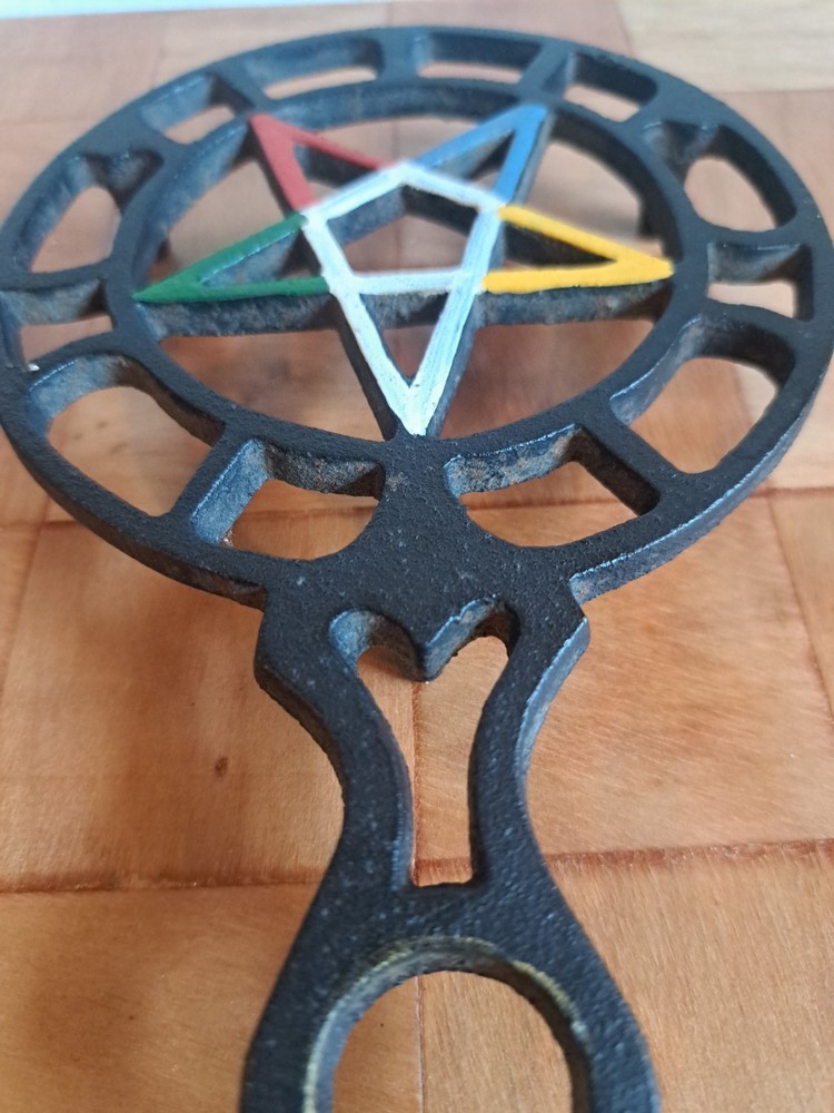 Vintage Cast Iron Eastern Star Freemason Trivet