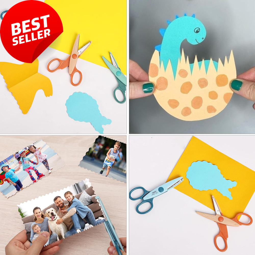 Decorative Craft Scissors 6 Pack Zig Zag Pattern Scrapbooking Fancy Edges