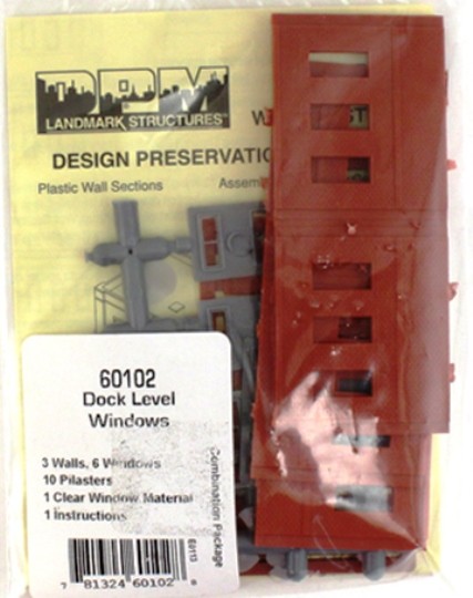 N Scale - 3 Dock Level Walls with Windows "Modular System" DPM-60102
