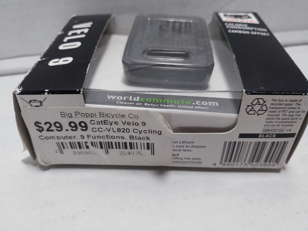 CatEye Velo 9 CC-VL820 Bicycle Computer Wired 9 Function Calorie Consumption