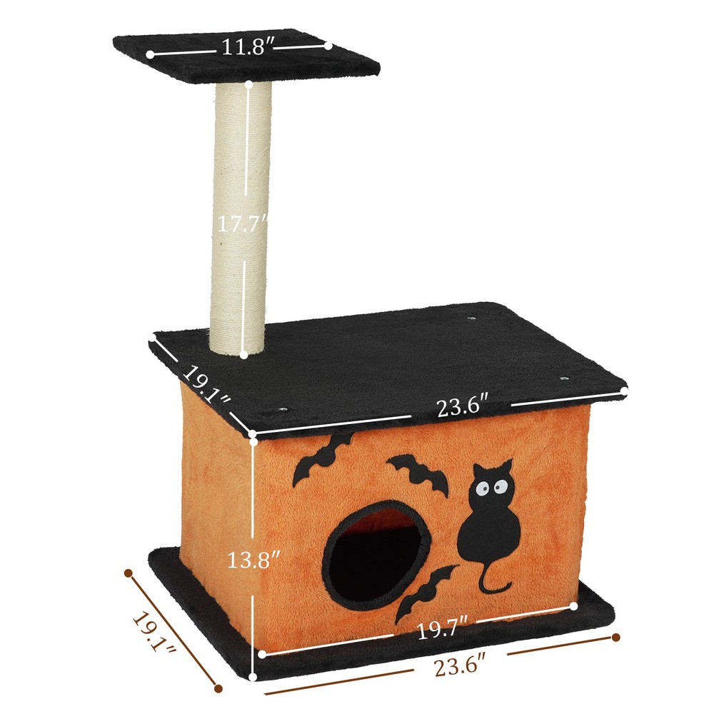 33" Cat Tree with Spacious Cat Condo, Large Platform, Sisal Scratching Post