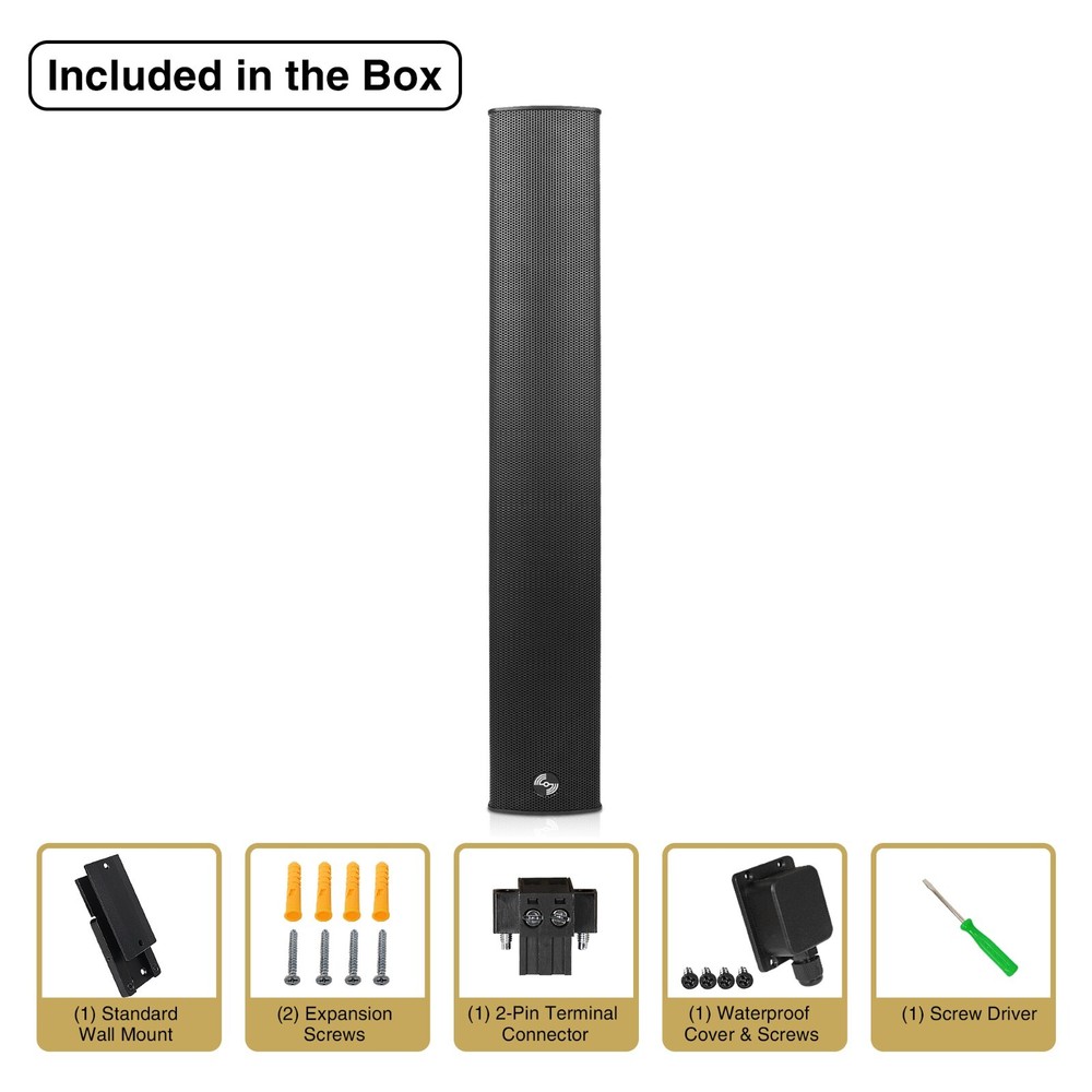 Sound Town Passive Line Array Column Speaker w/ Wall Mount Bracket (CARPO-M64B)