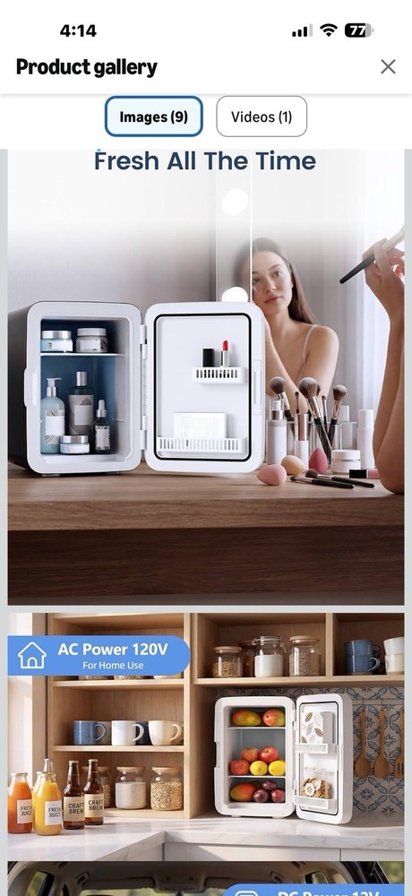 Electactic 10L Compact Mini Fridge, Portable Small Refrigerator, Small