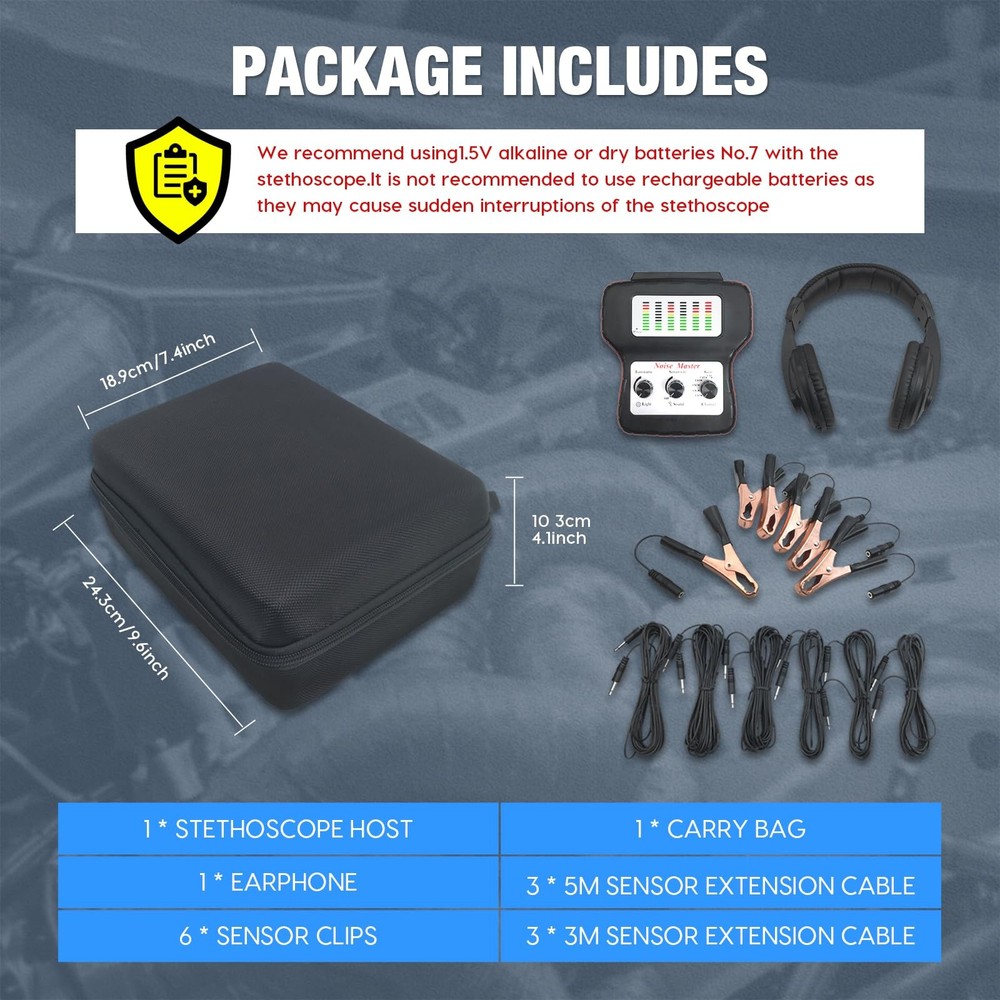 Chassis System Ears Electronic Stethoscope Diagnostic Kit with Black