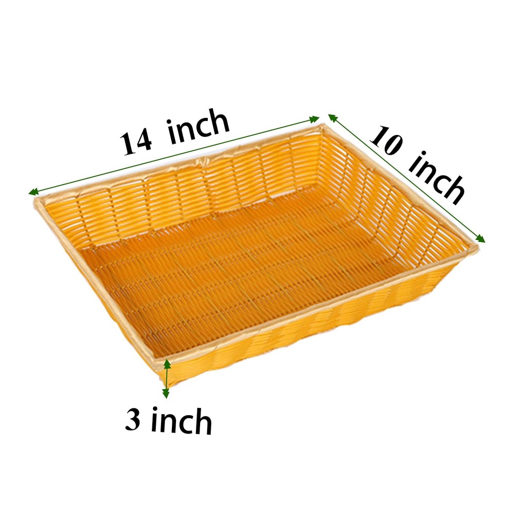 6 Pack Woven Bread Baskets, Stackable Imitation Rattan Wicker Fruit Baskets,R...