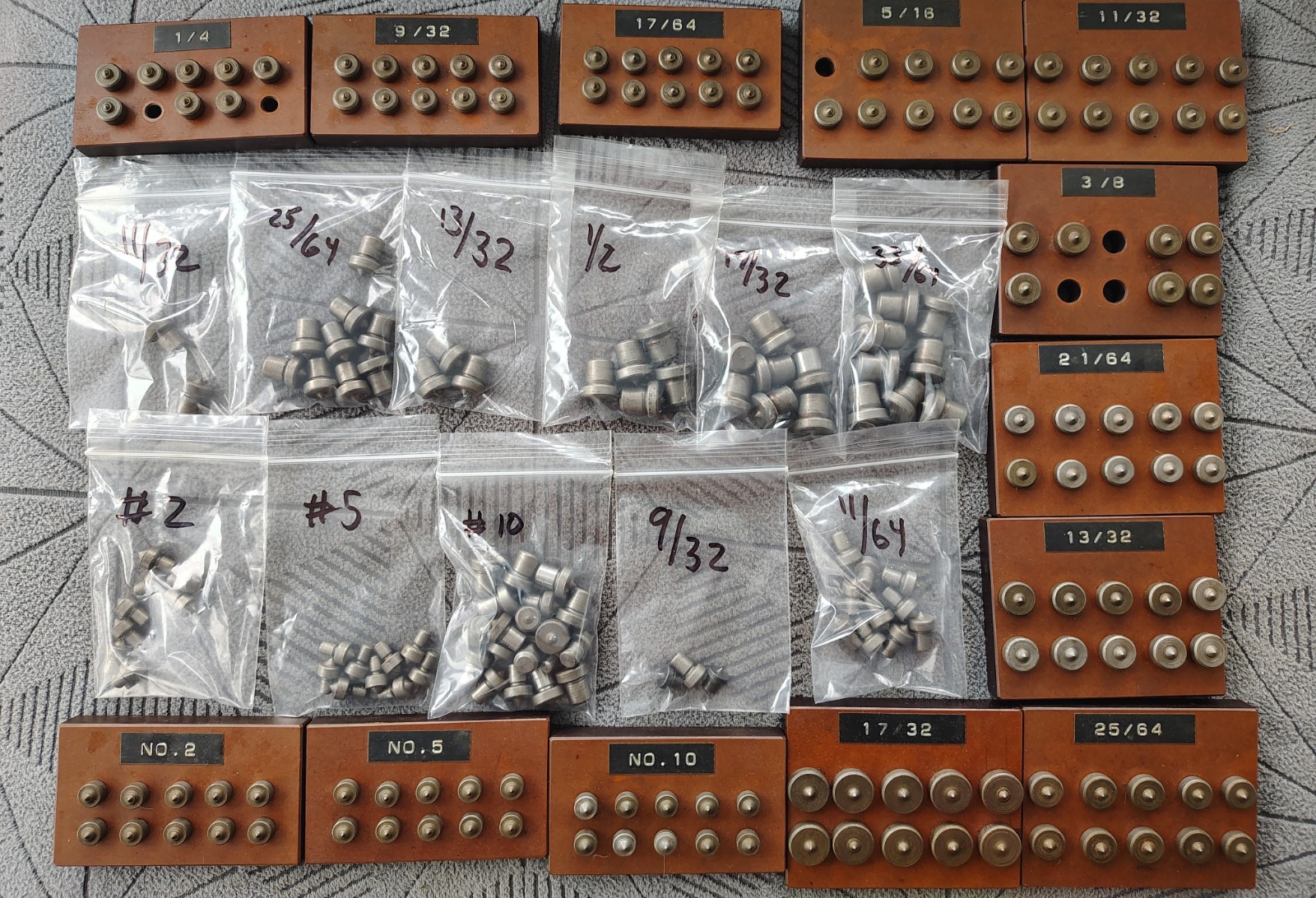 🗽VINTAGE MACHINIST/ TOOLMAKER TRANSFER PINS LARGE SET OF 24 SIZES