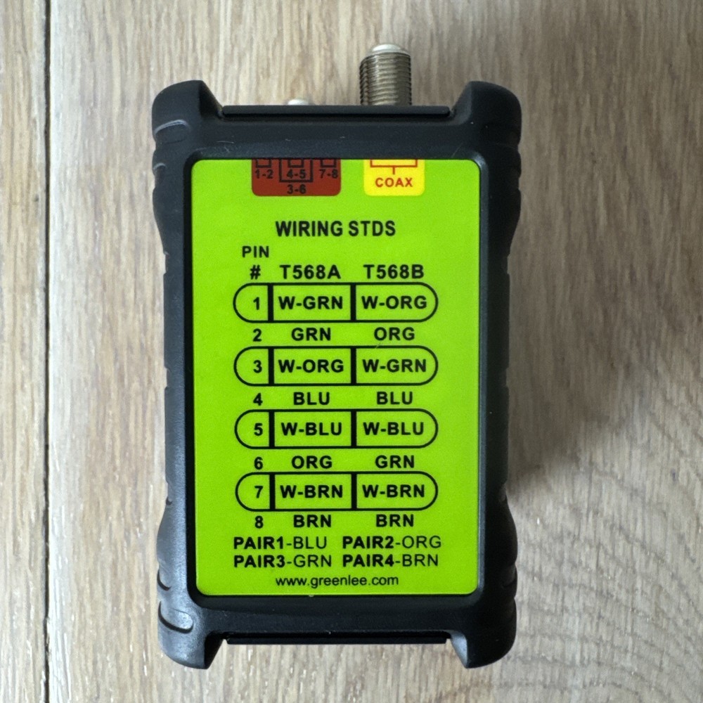 Network and AV Cable Tester Type Network CA For Greenlee Communications
