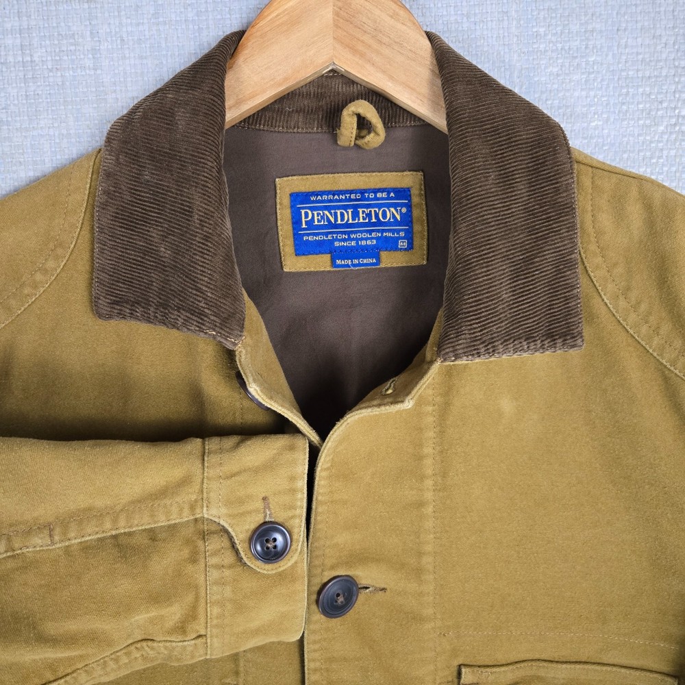PENDLETON Size Medium Mens Chamois Moleskin Button Hacking Field Jacket Tan Coat