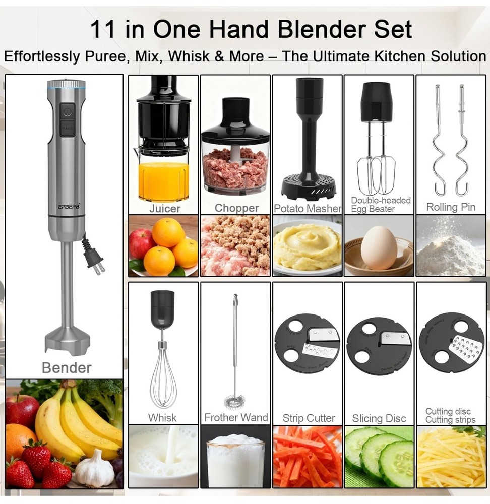 Handheld Immersion Blender Bundle