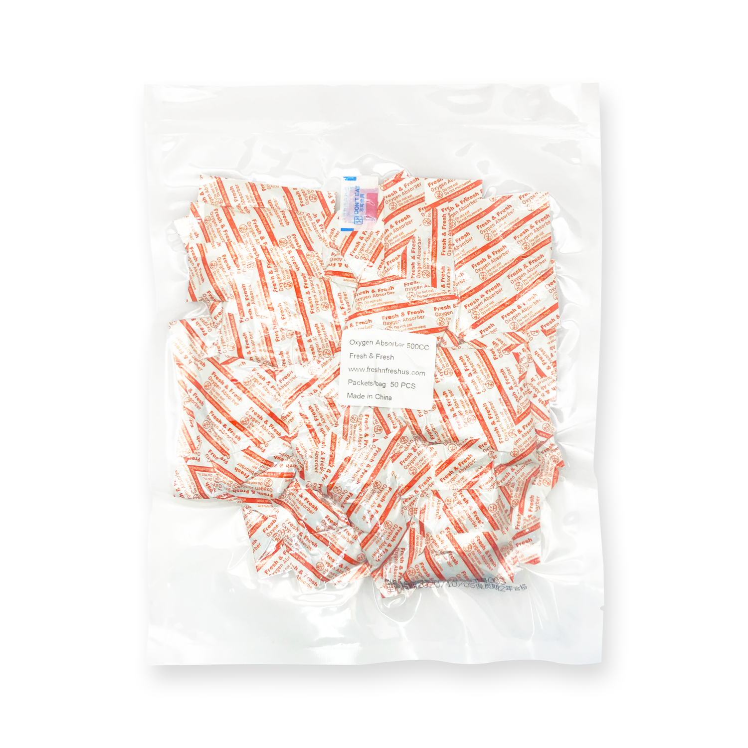 Fresh & Fresh (100 Packet) 500 CC Premium Oxygen Absorbers - (2 Bag of 50 pks)