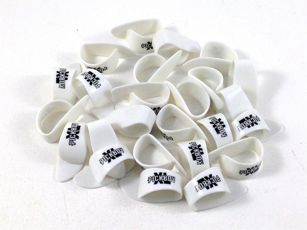 Pickboy Thumb Picks Celluloid White 25 Picks 1.50mm Thick Extra Large