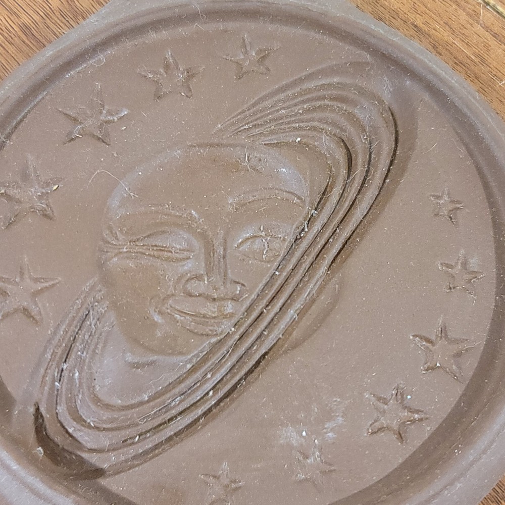 Vintage Ceramic Cookie Press Saturn & Stars