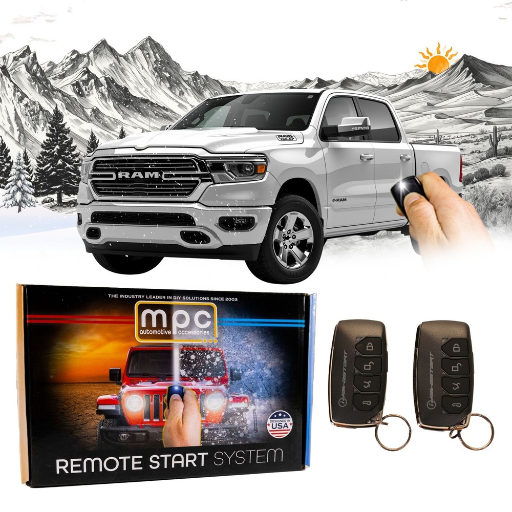 4-Button 2-Way Remote Starter For 2019-2024 RAM 1500 - Plugin - Push-to-Start
