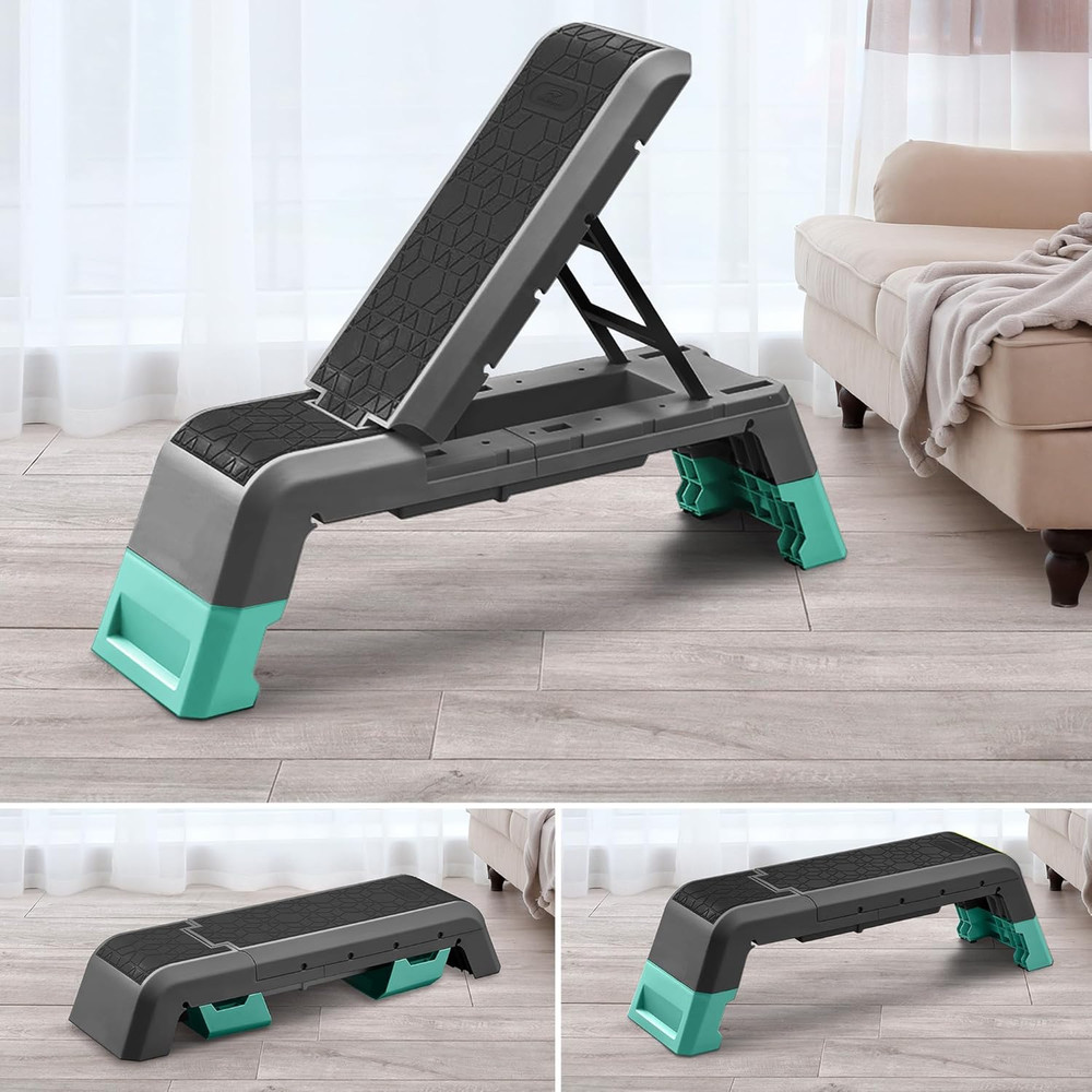 Leikefitness Exercise Step Platform, Multifunctional Aerobic Deck with Cord and