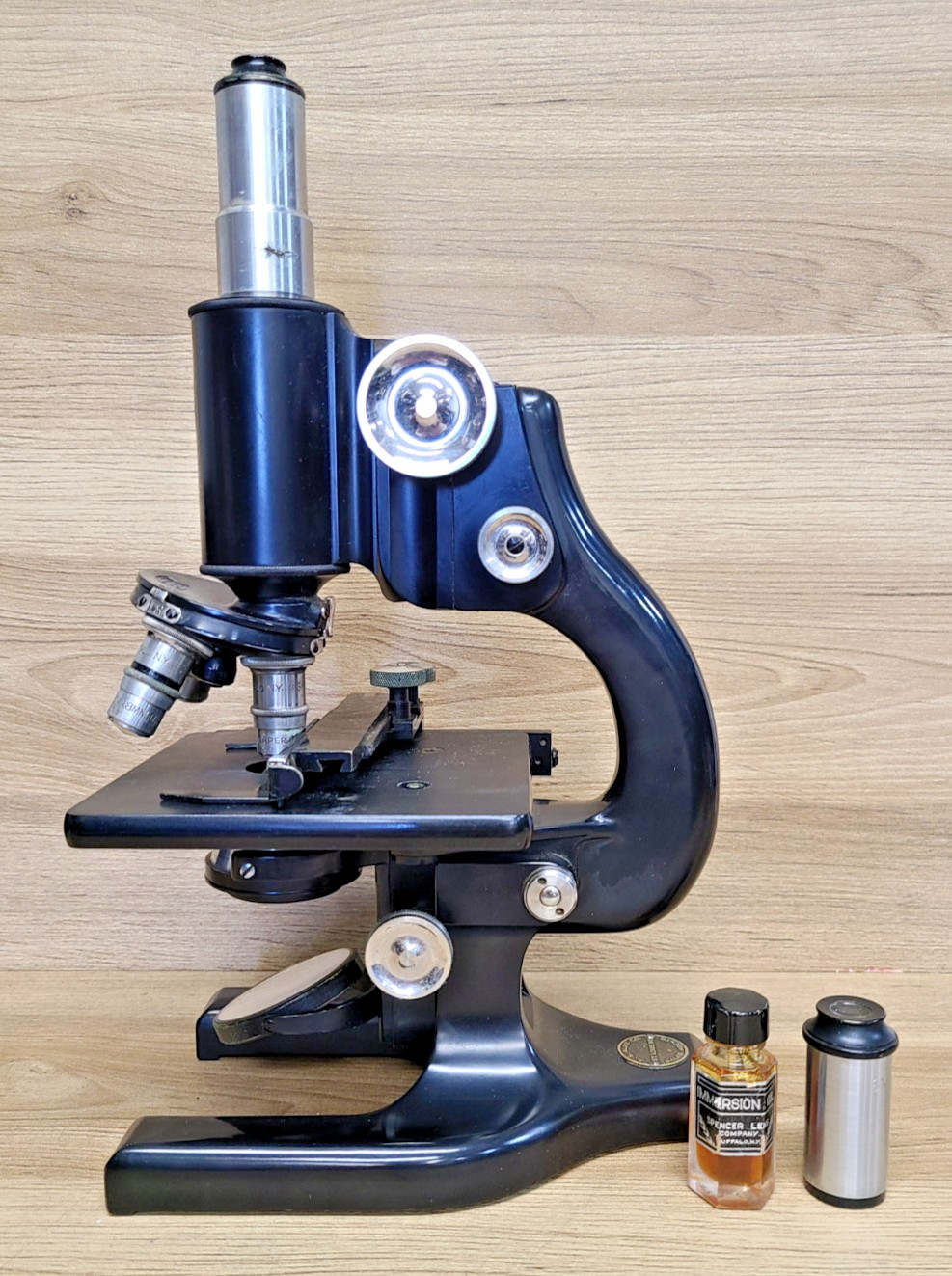 Vintage Spencer Buffalo USA Monocular Microscope Carl Zeiss Lens and Scopelite