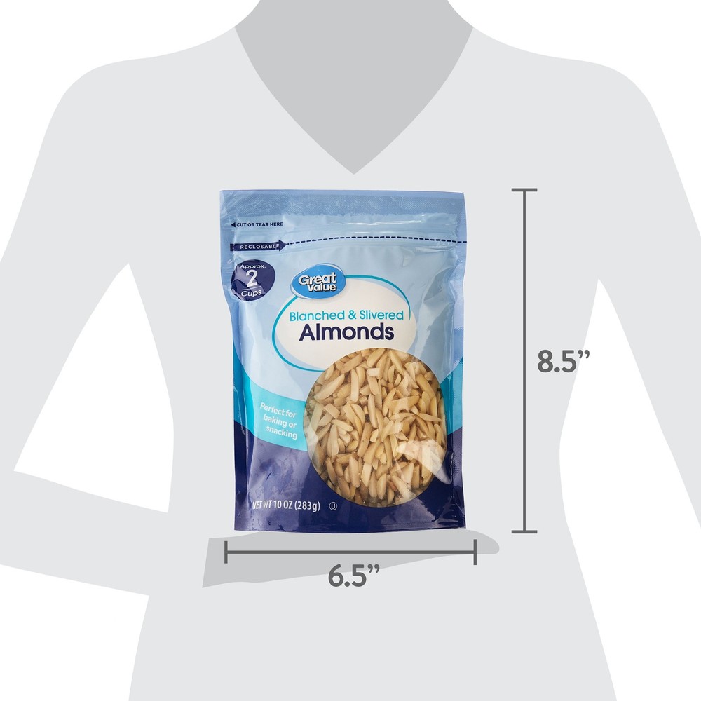 Great Value Blanched and Slivered Almonds, 10 oz
